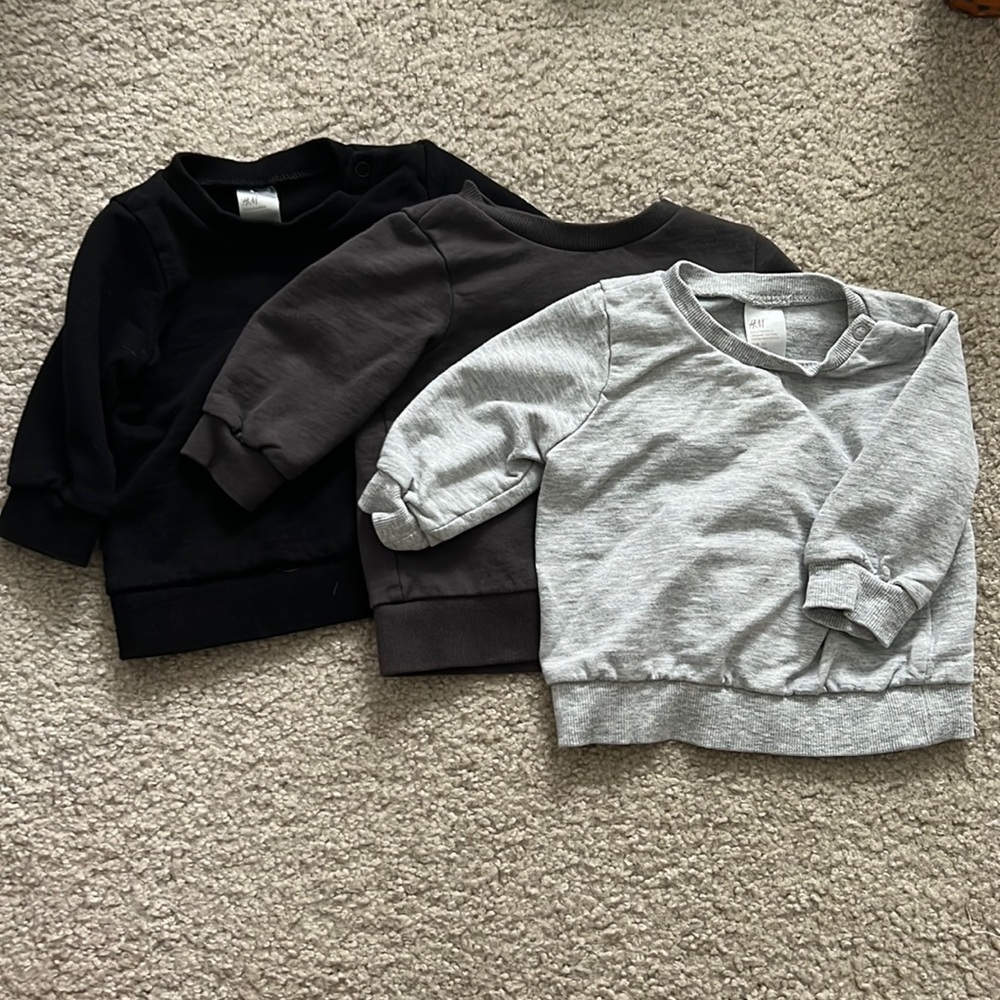 3 Pack H&M Baby Sweatshirts 3M